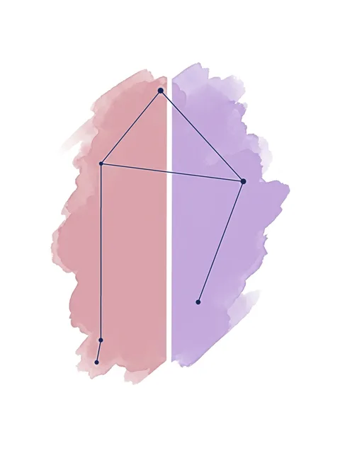Color watercolor libra and constellation tattoo design