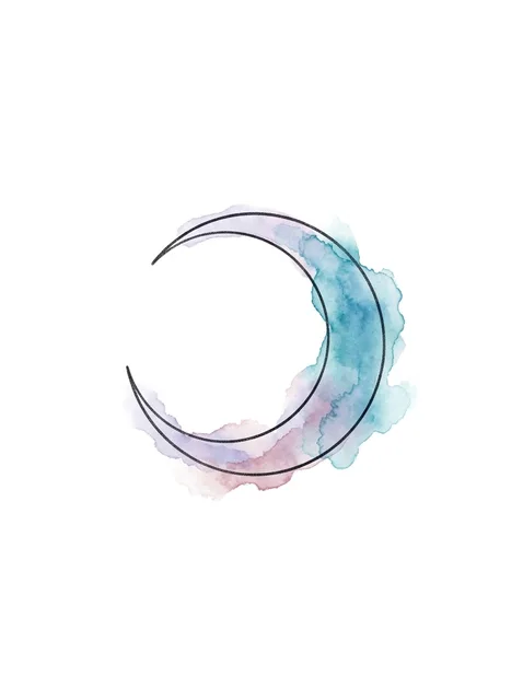 watercolor moon tattoo design
