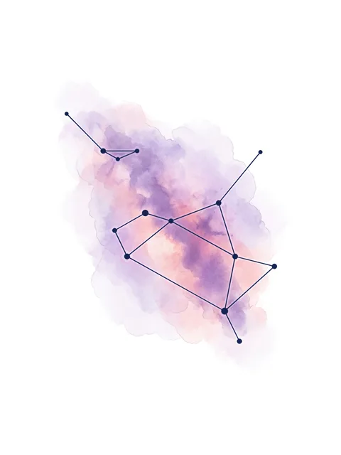 Color watercolor sagittarius and constellation tattoo design