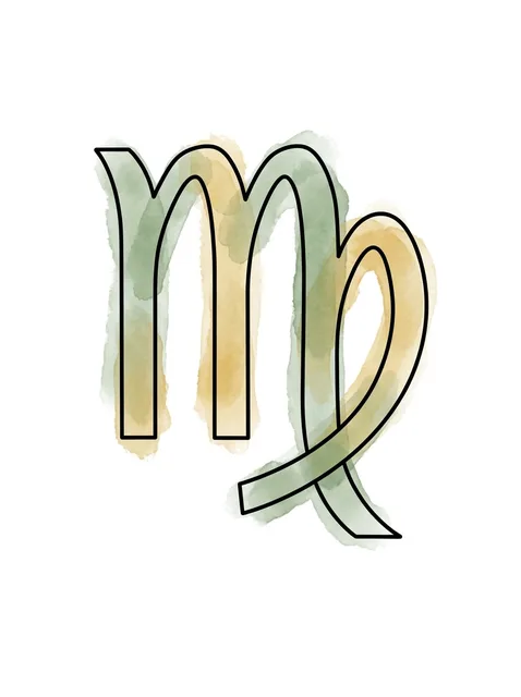 Color watercolor virgo tattoo design
