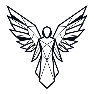 Black and white geometric tattoo design, outline stencil for an ankle tattoo
