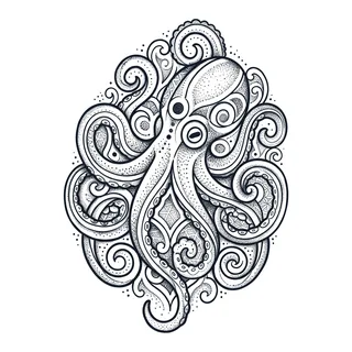 Black and grey ornamental tattoo design, drawn flat for an ankle tattoo