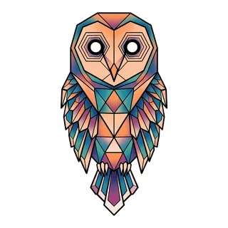 Color geometric tattoo design, outline stencil for an ankle tattoo