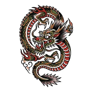 Color traditional tattoo design, drawn flat for an ankle tattoo