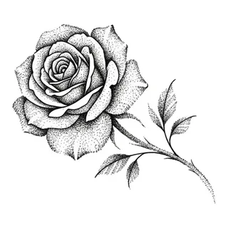 Black and grey dotwork tattoo design, drawn flat for a back tattoo