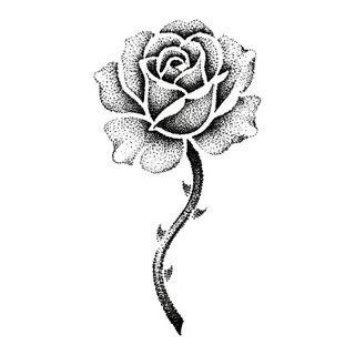 Black and grey dotwork tattoo design, drawn flat for a back tattoo