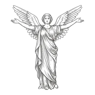 Black and white fine line tattoo design, outline stencil for a back tattoo