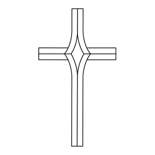 Black and white linework cross tattoo design, outline stencil for a back tattoo