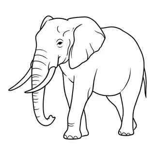 Black and white linework elephant tattoo design, outline stencil for a back tattoo