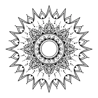Black and grey ornamental mandala tattoo design, drawn flat for a back tattoo (2 of 2)
