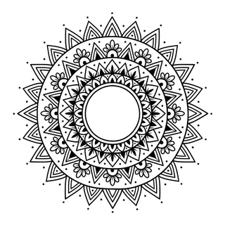 Black and grey ornamental mandala tattoo design, drawn flat for a back tattoo (1 of 2)