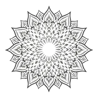 Black and grey ornamental mandala tattoo design, drawn flat for a back tattoo (2 of 2)