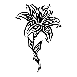 Black and white tribal tattoo design, drawn flat for a back tattoo