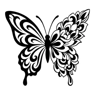 Black and white tribal tattoo design, drawn flat for a back tattoo