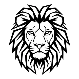 Black and white tribal lion tattoo design, drawn flat for a back tattoo (2 of 2)