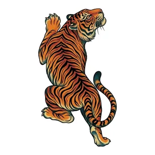 Color illustrative tattoo design, drawn flat for a back tattoo