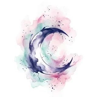 Color watercolor tattoo design, drawn flat for a back tattoo