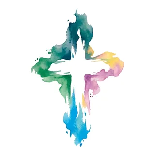 Color watercolor tattoo design, drawn flat for a back tattoo