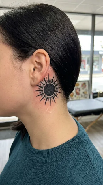 Tattoo on the behind the ear
