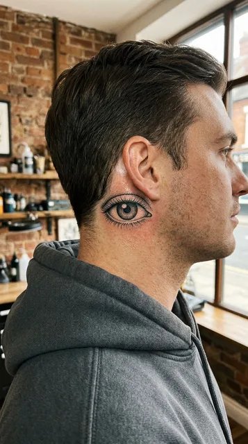 Tattoo on the behind the ear