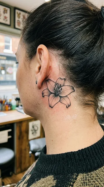 Tattoo on the behind the ear