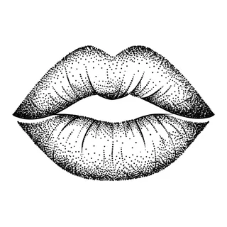 Black and grey dotwork tattoo design, drawn flat for a tattoo behind the ear