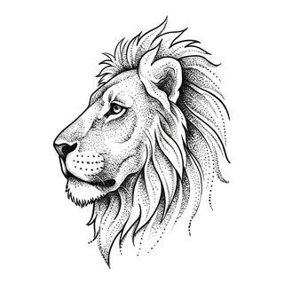 Black and grey dotwork tattoo design, drawn flat for a tattoo behind the ear