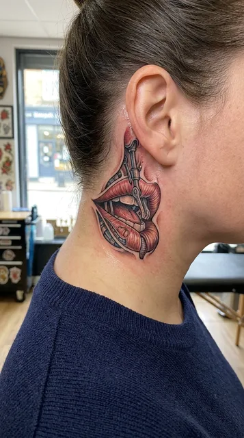 Tattoo on the behind the ear