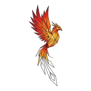 Color geometric tattoo design, outline stencil for a tattoo behind the ear