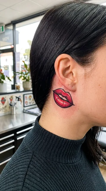 Tattoo on the behind the ear