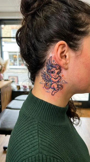 Tattoo on the behind the ear