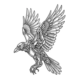 Black and grey biomechanical tattoo design, drawn flat for a bicep tattoo