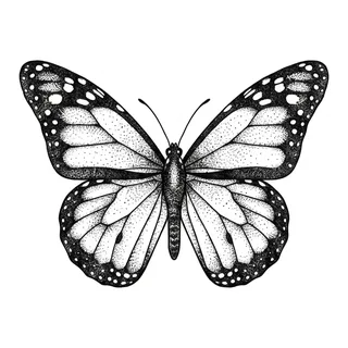 Black and grey dotwork tattoo design, drawn flat for a bicep tattoo
