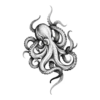 Black and grey dotwork tattoo design, drawn flat for a bicep tattoo