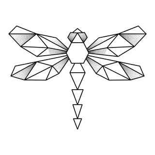 Black and white geometric tattoo design, outline stencil for a bicep tattoo