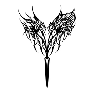 Black and white tribal ornament tattoo design, drawn flat for a bicep tattoo