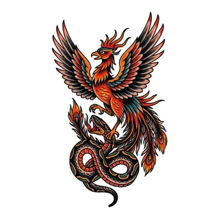 Color traditional tattoo design, drawn flat for a bicep tattoo