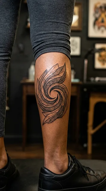Tattoo on the calf