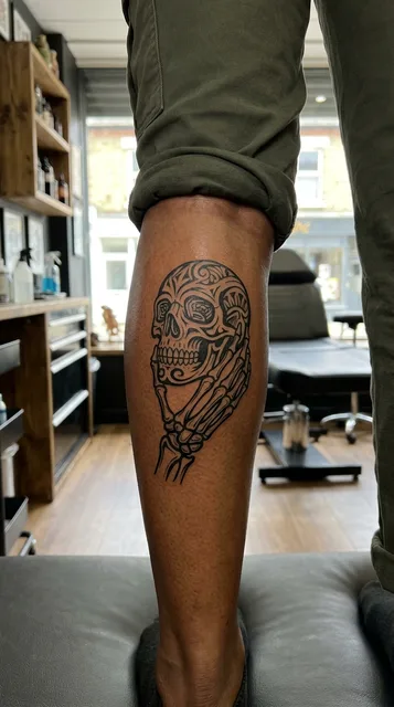 Tattoo on the calf
