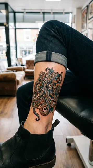 Tattoo on the calf