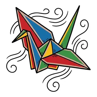 Color traditional tattoo design, drawn flat for a calf tattoo