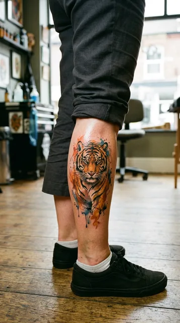 Tattoo on the calf