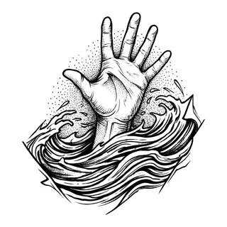 Black and white blackwork tattoo design, drawn flat for a chest tattoo