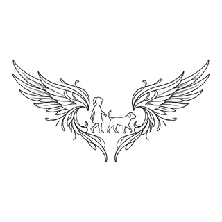 Black and white fine line tattoo design, outline stencil for a chest tattoo