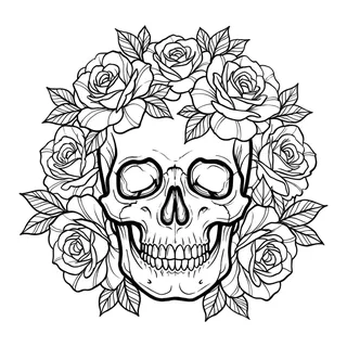 Black and white linework tattoo design, outline stencil for a chest tattoo