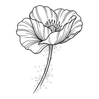 Black and white linework flower tattoo design, outline stencil for a chest tattoo
