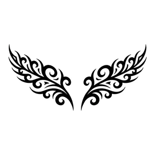 Black and white tribal tattoo design, drawn flat for a chest tattoo