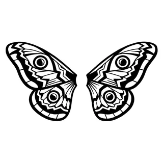 Black and white tribal tattoo design, drawn flat for a chest tattoo