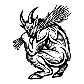 Black and white tribal tattoo design, drawn flat for a chest tattoo
