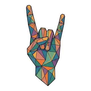 Color geometric tattoo design, outline stencil for a chest tattoo